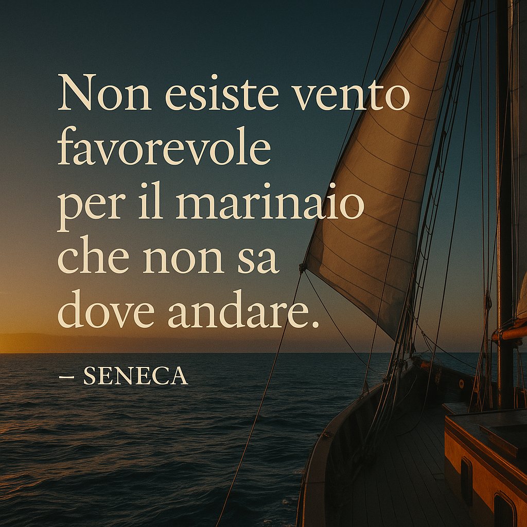 Non esiste vento favorevole per il marinaio che non sa dove andare - Seneca